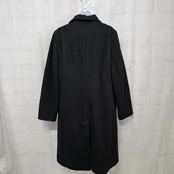 Vintage J. Crew Black Pea Car Coat Wool Blend Preppy Military Winter M - Picture 8 of 14